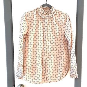 JCrew ruffleneck button-up